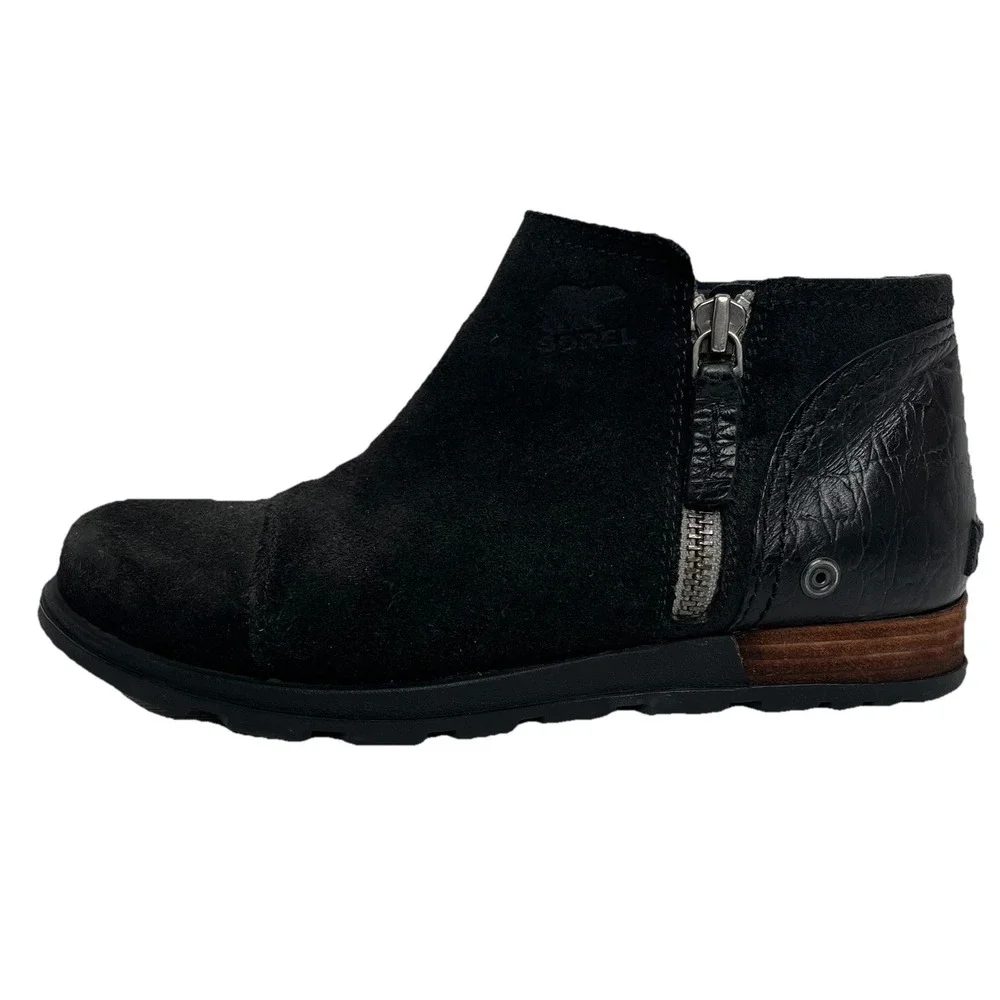 Sorel Womens 5 Major Low Black Full Grain Leather EVA Microfleece Outdoor Boot